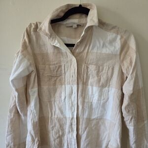 5/$20 LOFT Cream and White Striped Blouse